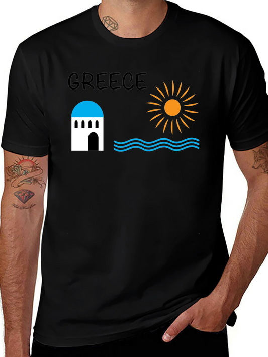 Greece Graphic Tee - Black Unisex T-Shirt