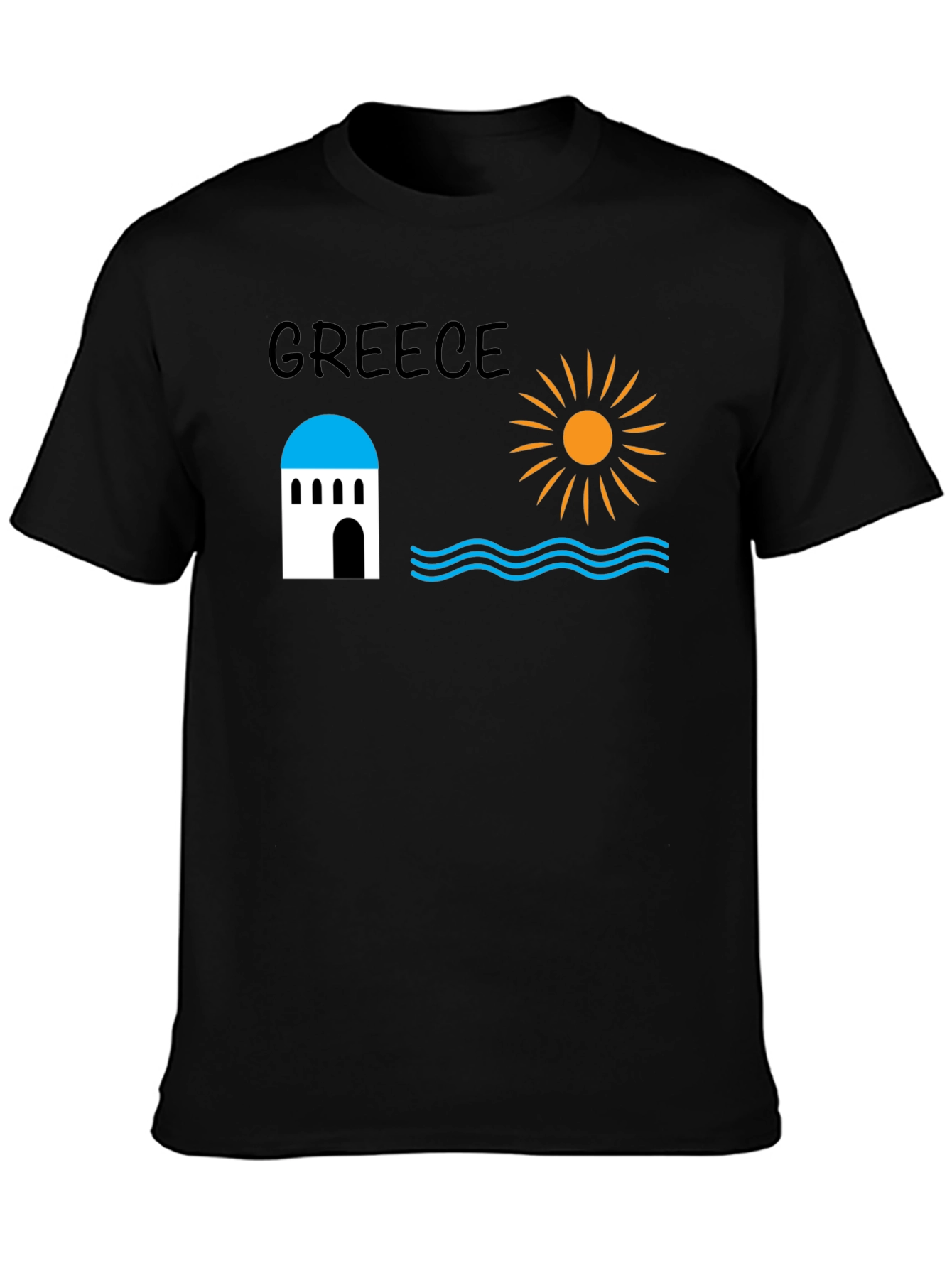 Greece Graphic Tee - Black Unisex T-Shirt