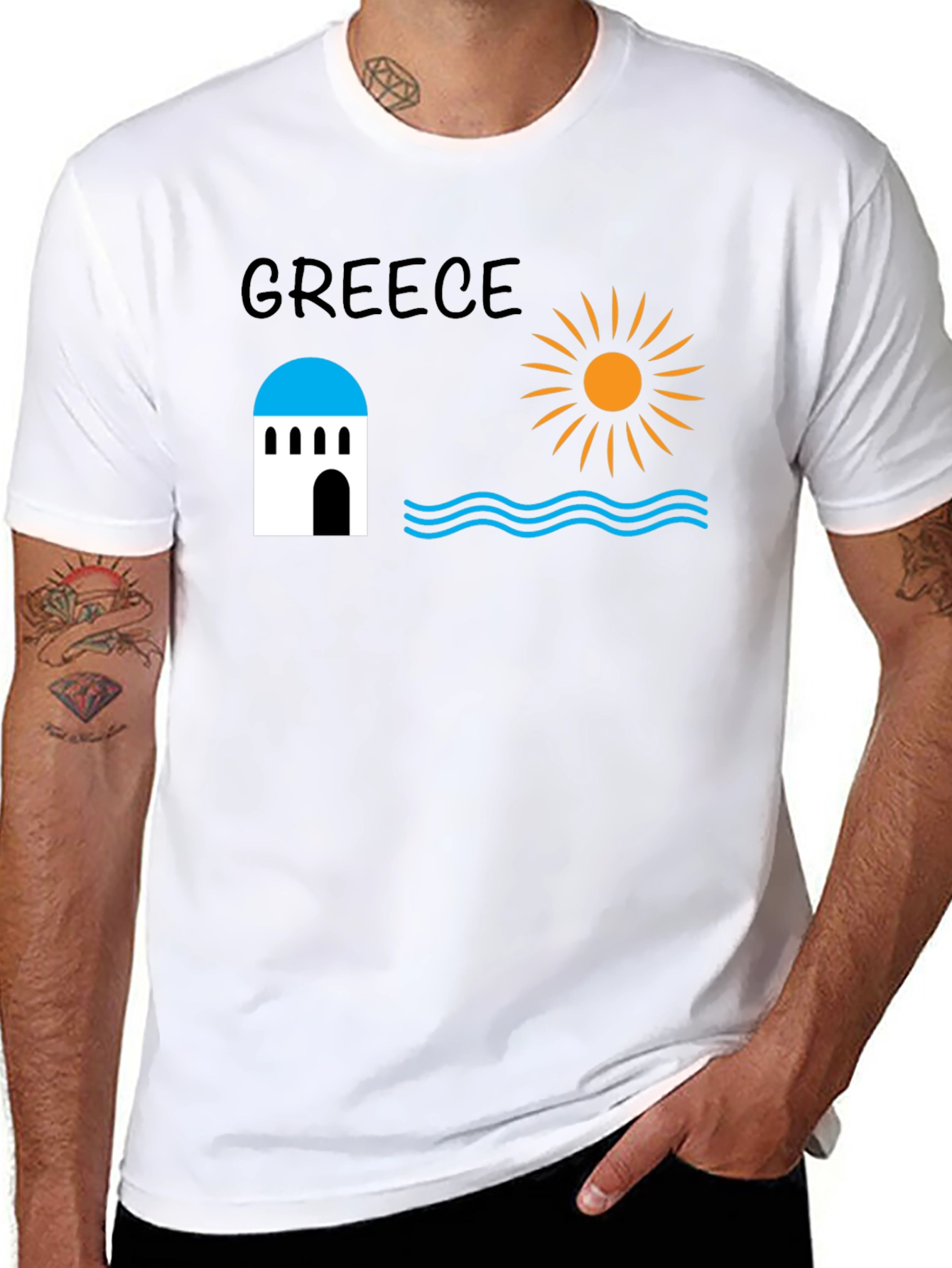 Greece Graphic Tee - Black Unisex T-Shirt