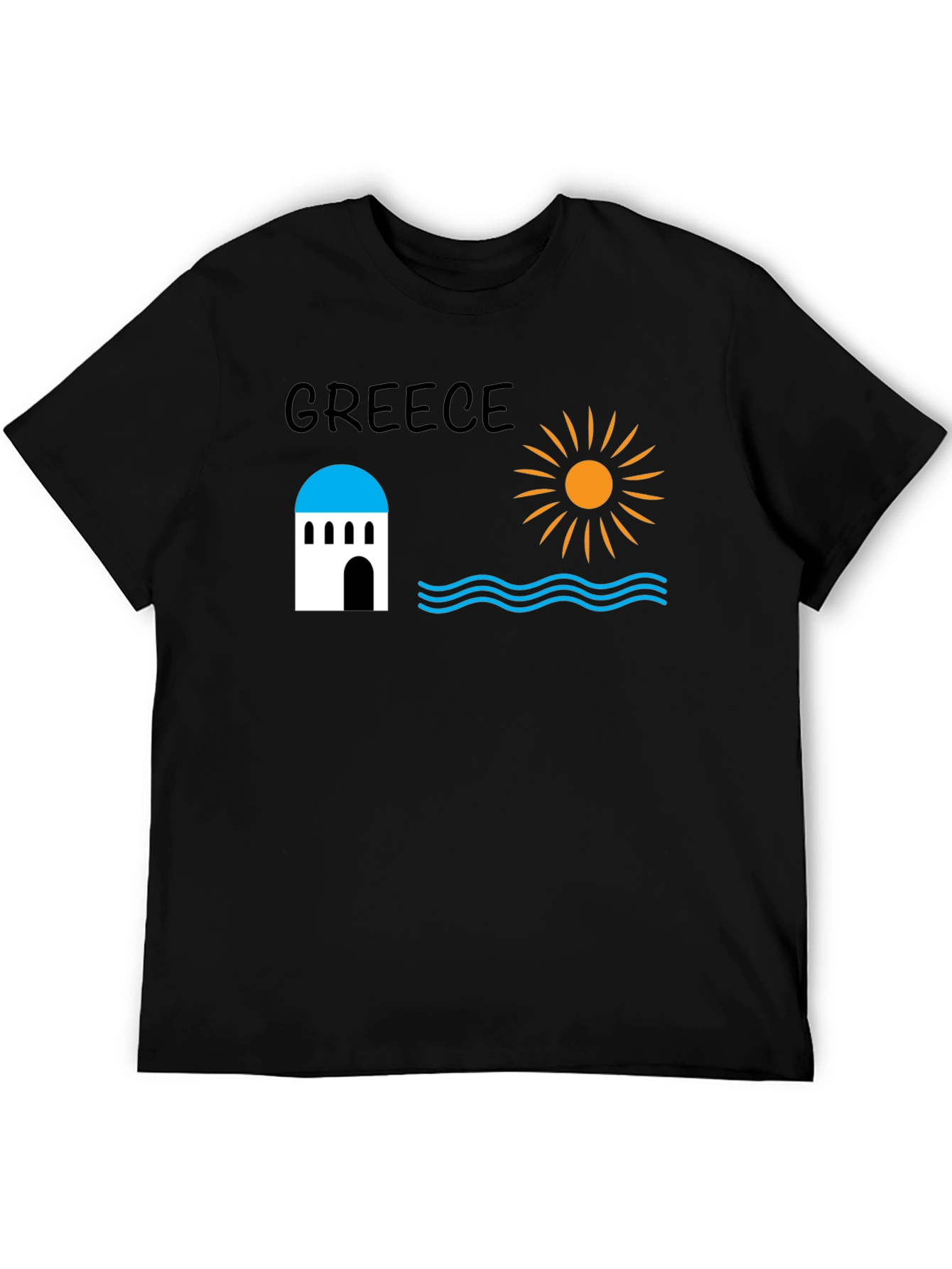 Greece Graphic Tee - Black Unisex T-Shirt