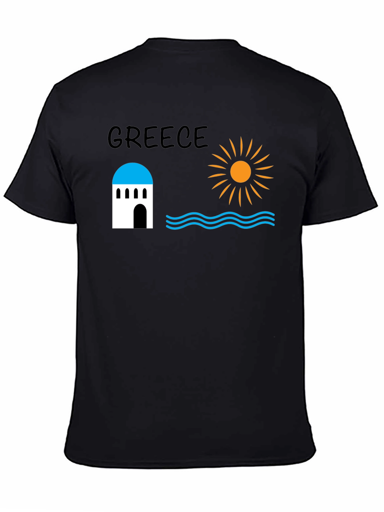 Greece Graphic Tee - Black Unisex T-Shirt