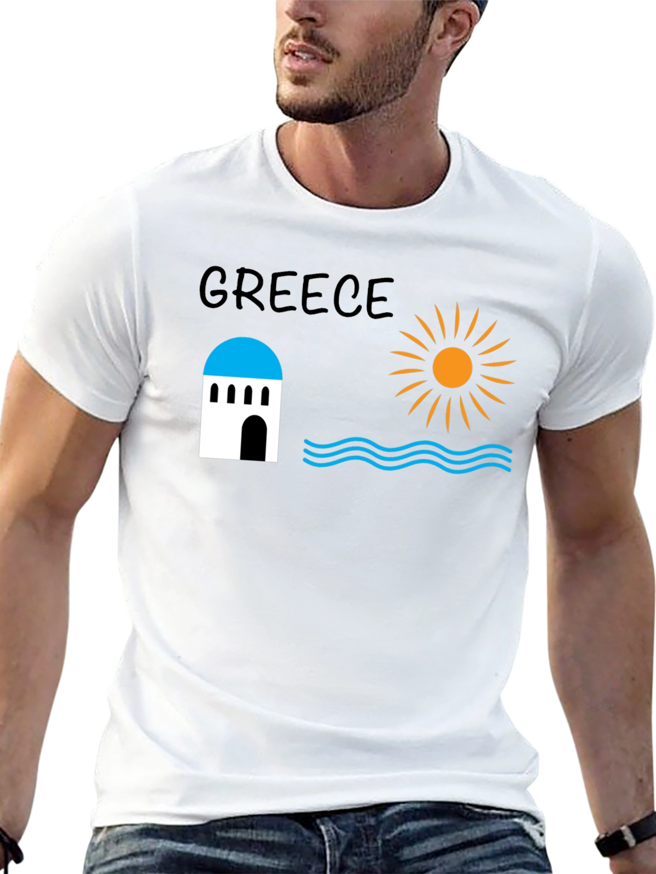 Greece Graphic Tee - Black Unisex T-Shirt