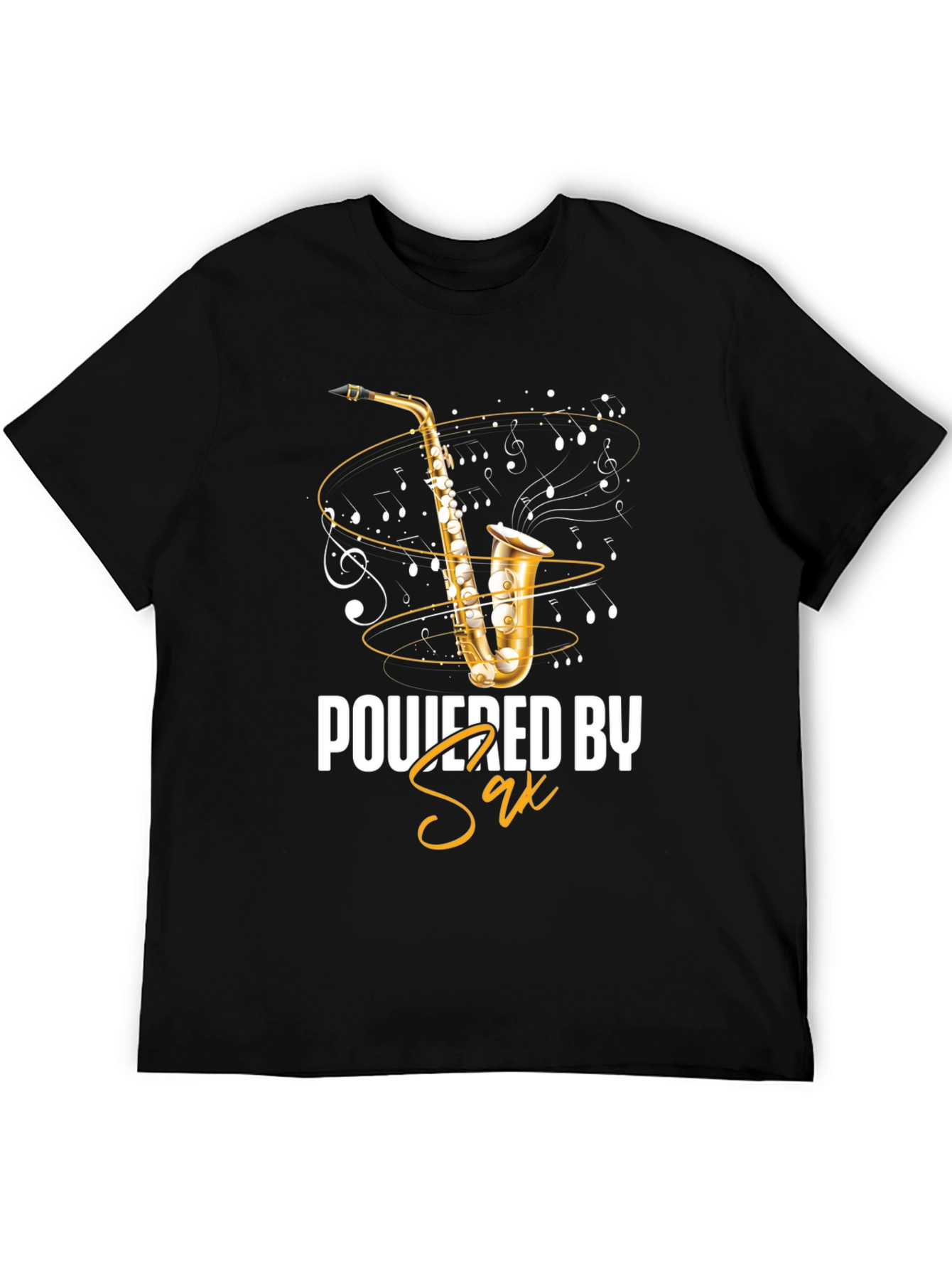 Powered by Sax T-Shirt - Music Lover Tee
