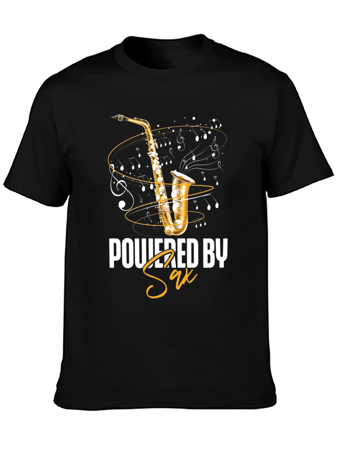 Powered by Sax T-Shirt - Music Lover Tee