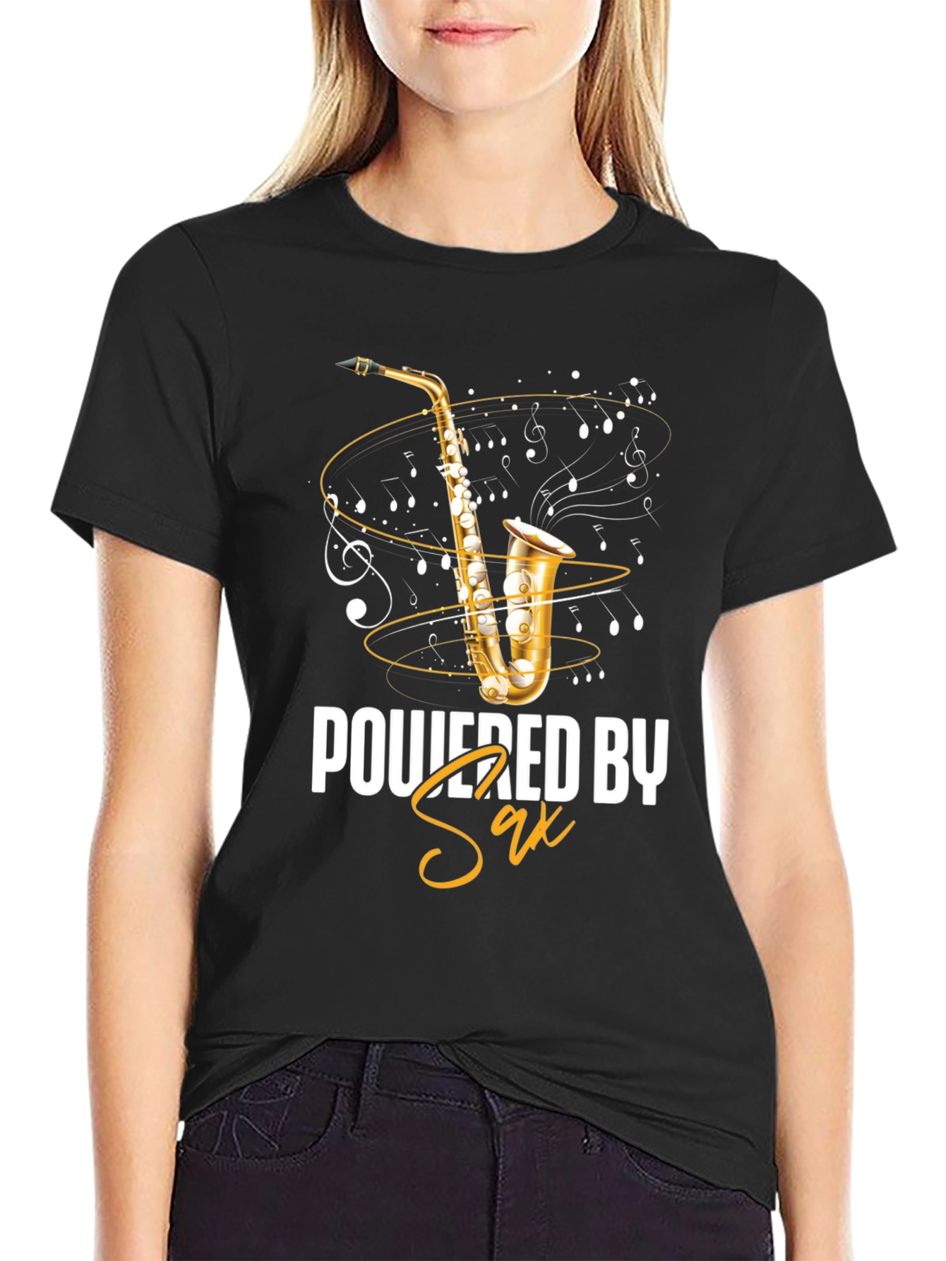 Powered by Sax T-Shirt - Music Lover Tee