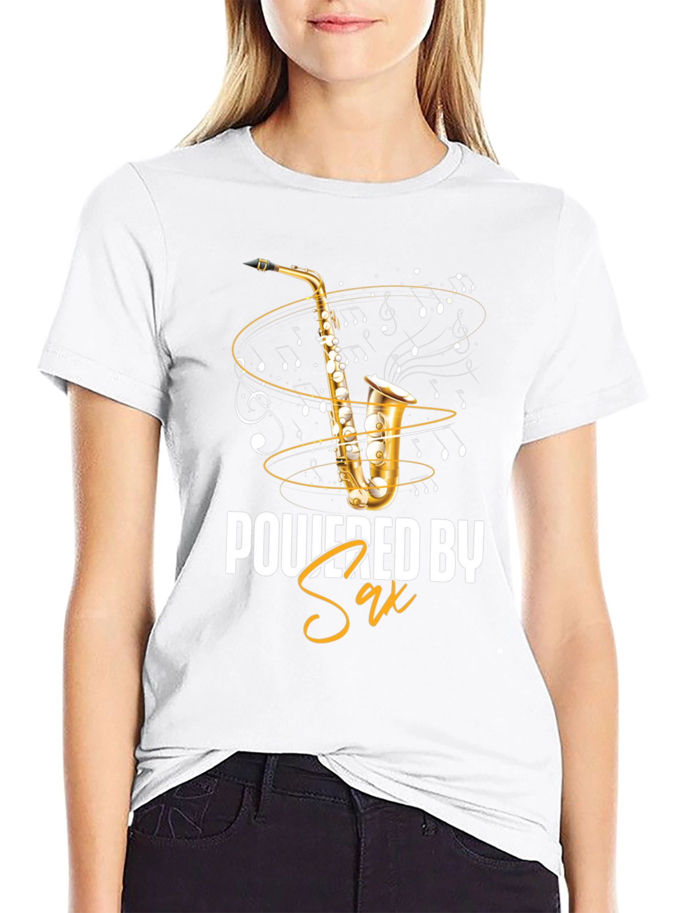 Powered by Sax T-Shirt - Music Lover Tee