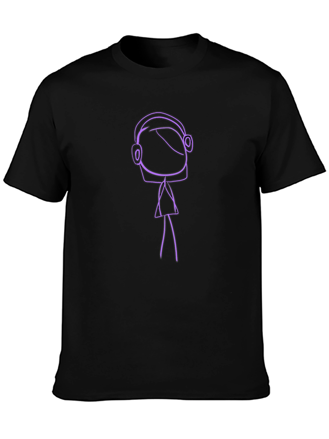Stick Figure DJ Black T-Shirt