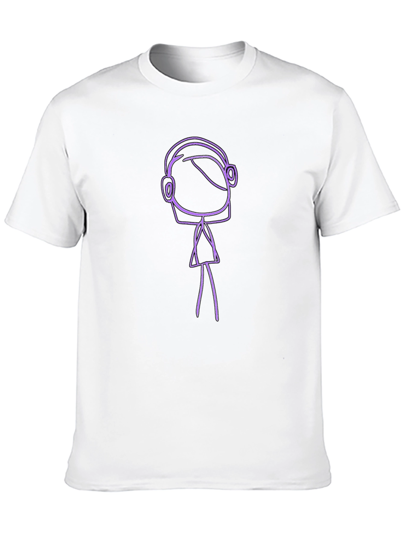 Stick Figure DJ Black T-Shirt
