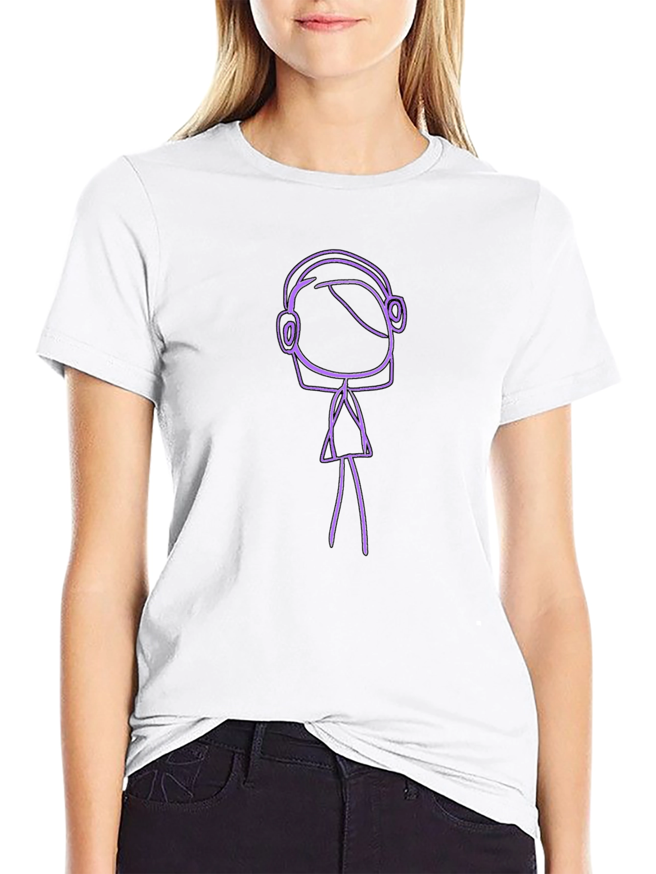 Stick Figure DJ Black T-Shirt