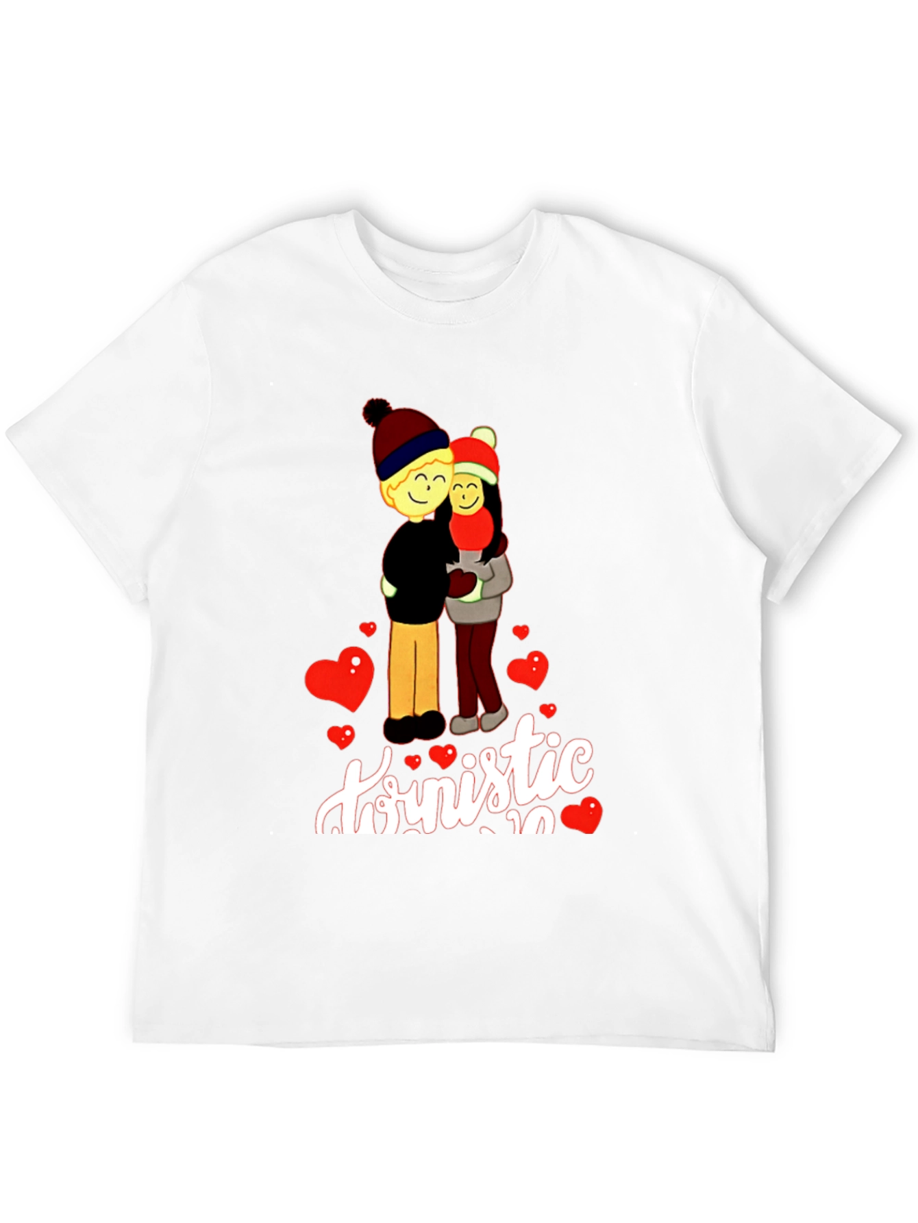 Romantic Couple Graphic Print T-Shirt