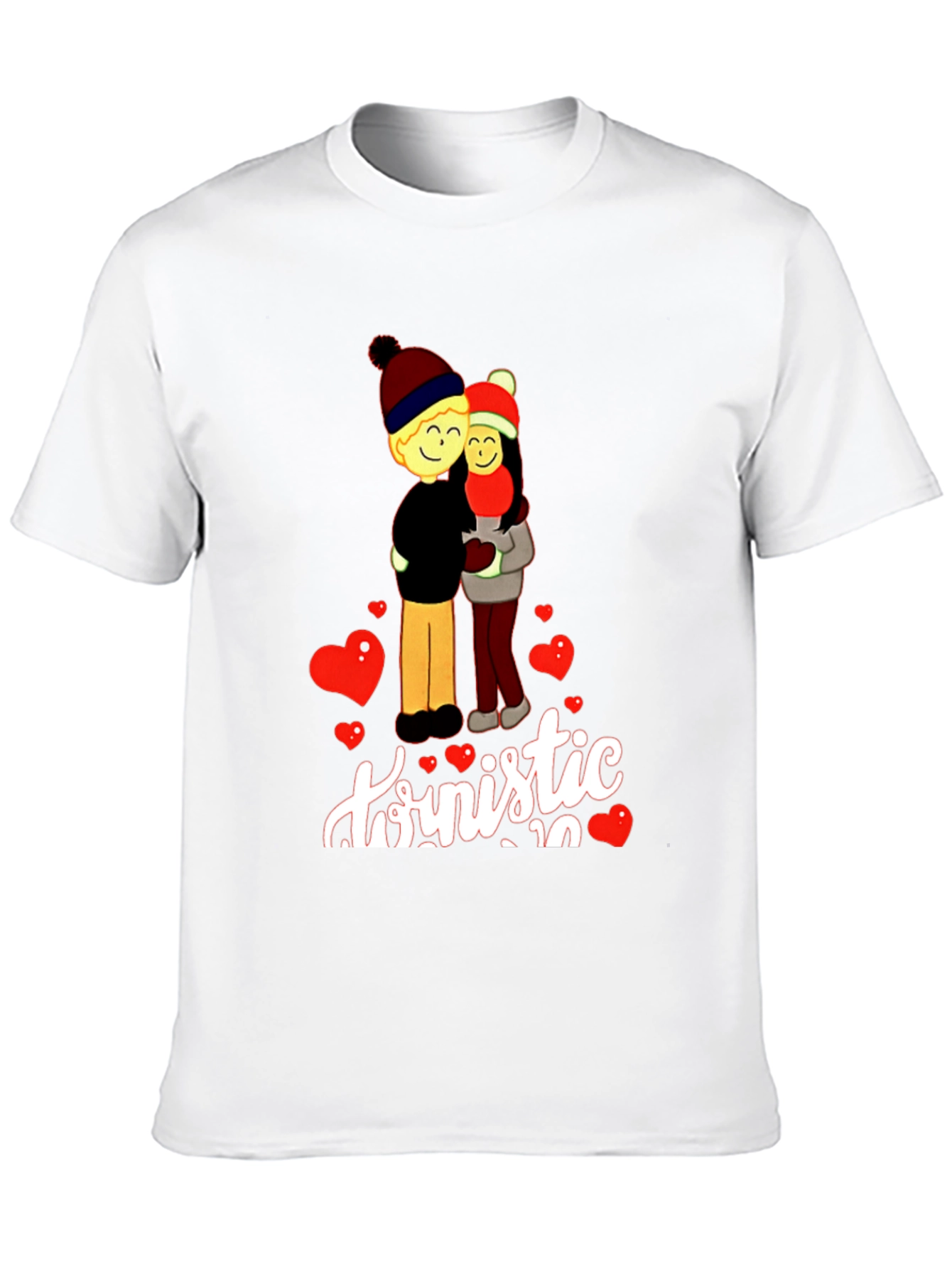 Romantic Couple Graphic Print T-Shirt