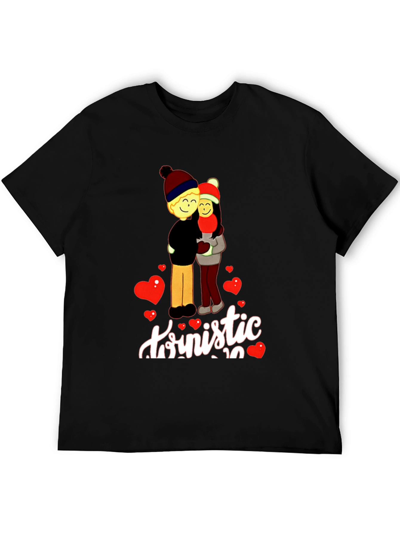 Romantic Couple Graphic Print T-Shirt