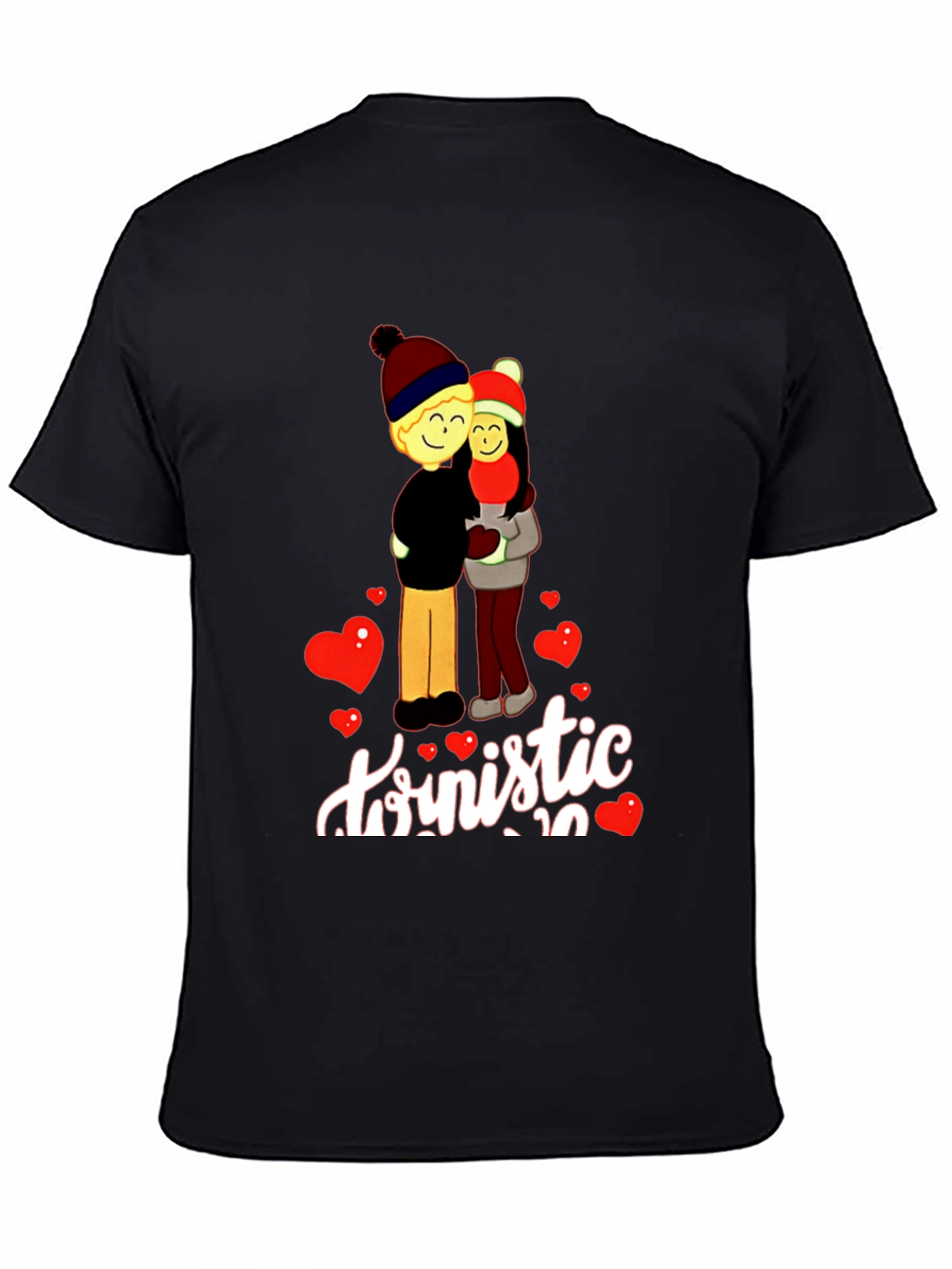Romantic Couple Graphic Print T-Shirt