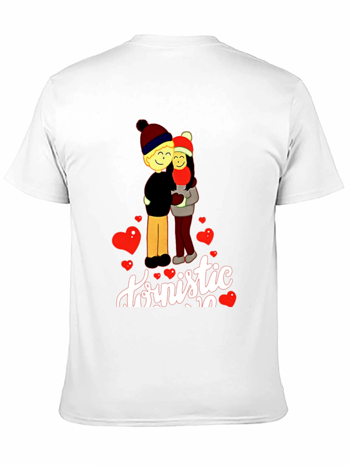 Romantic Couple Graphic Print T-Shirt