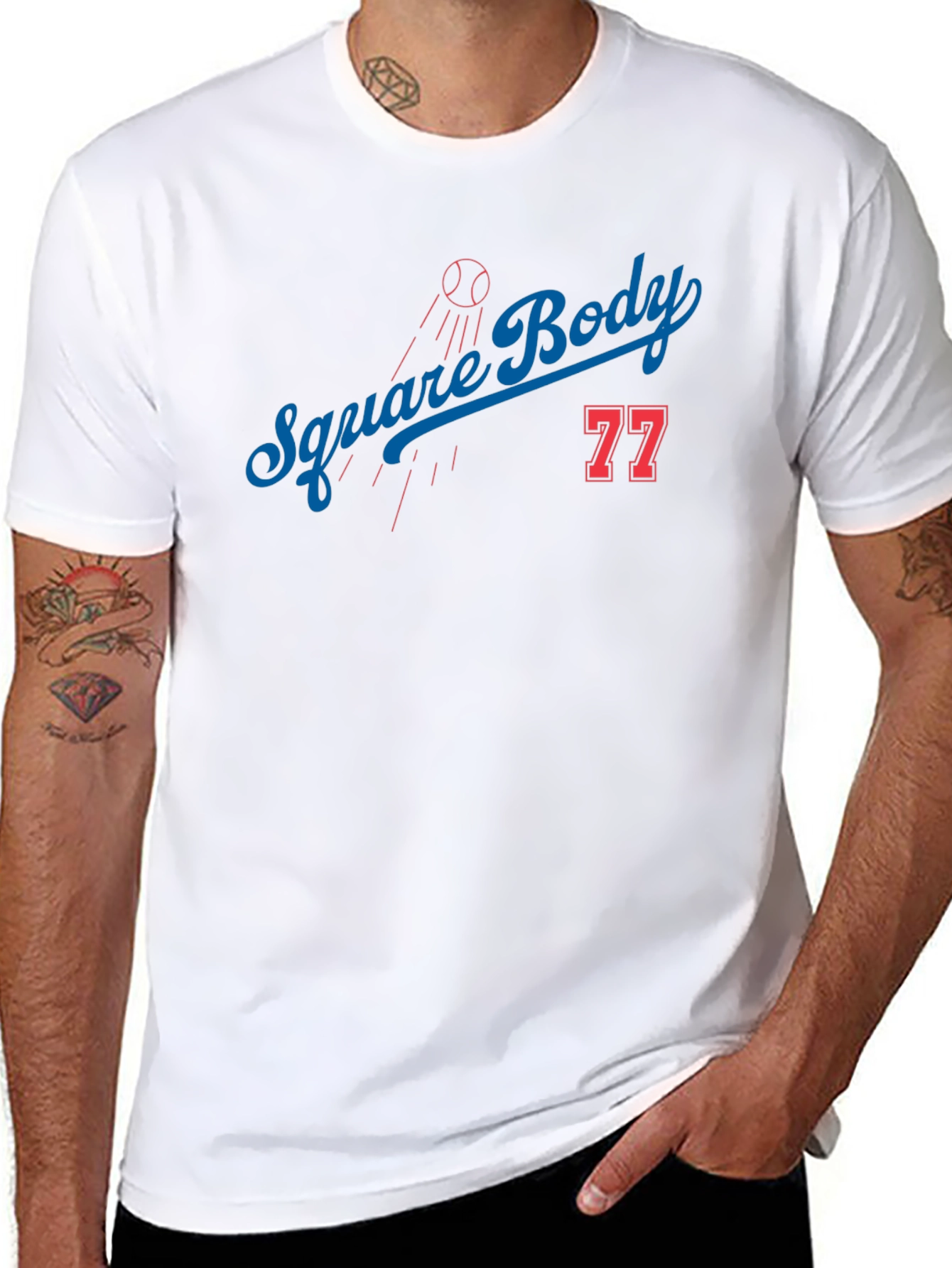 Square Body Graphic Tee - Black