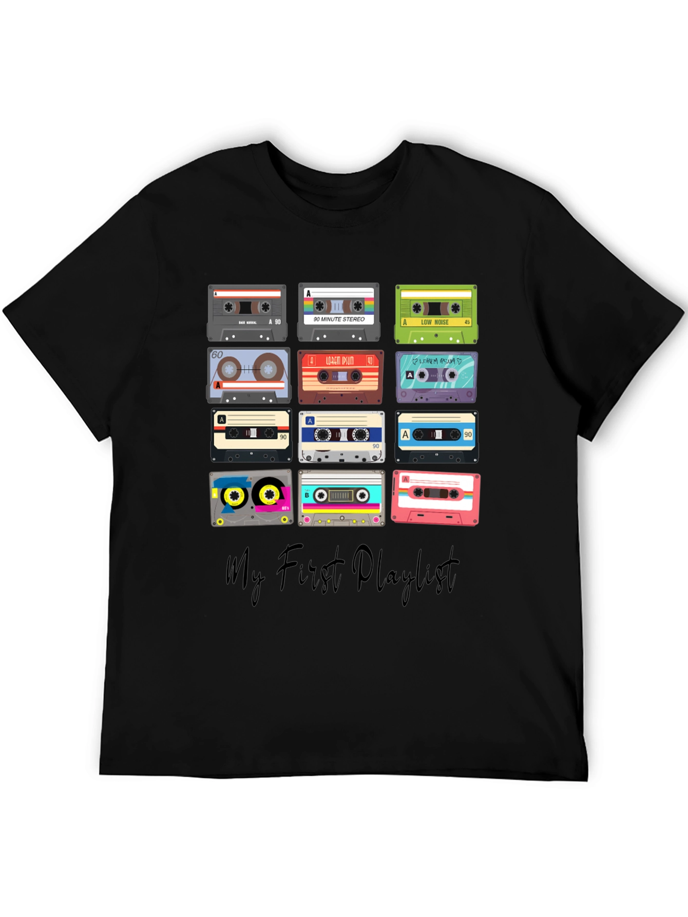 Retro Cassette Tape Playlist Graphic T-Shirt