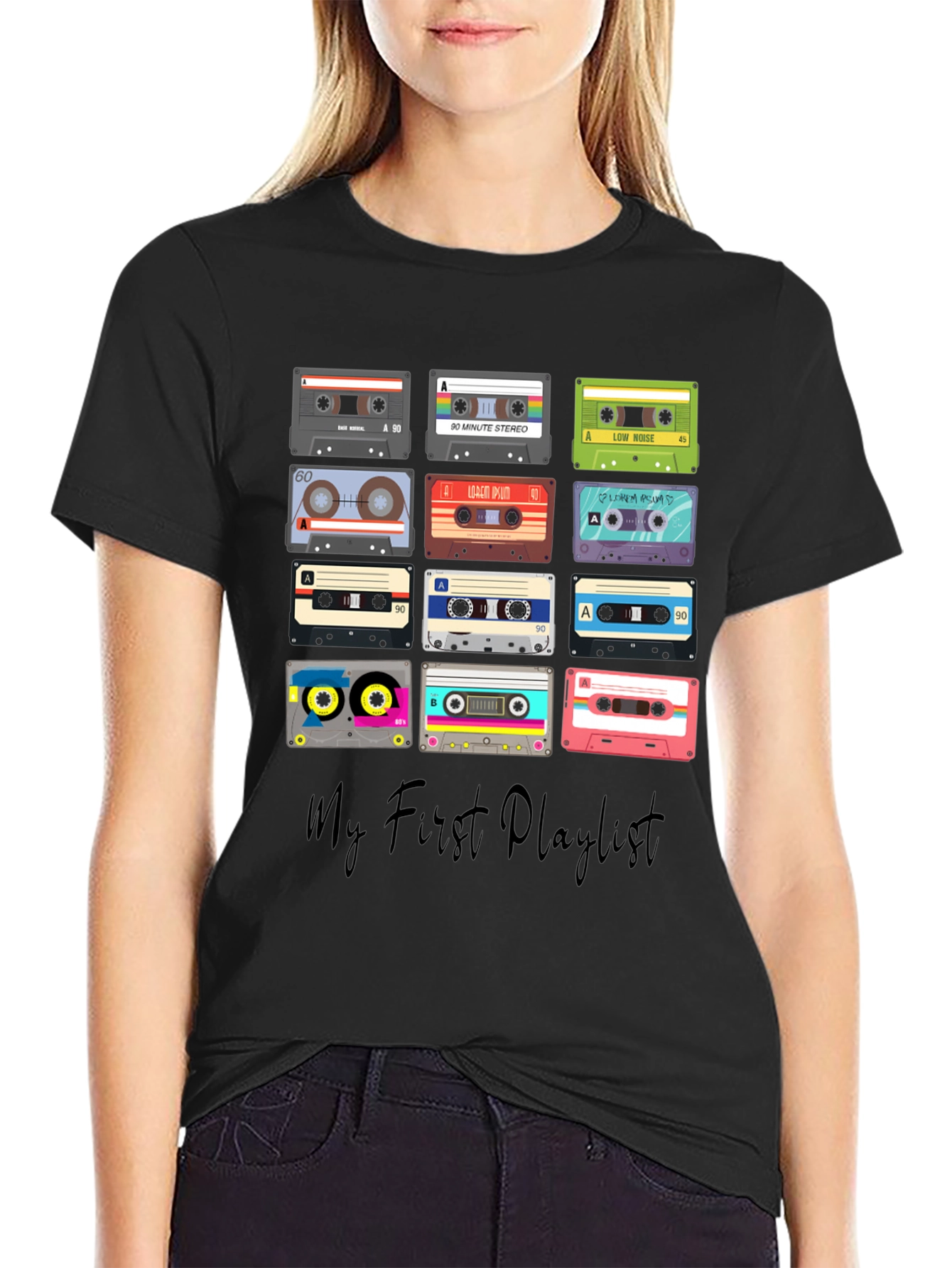 Retro Cassette Tape Playlist Graphic T-Shirt