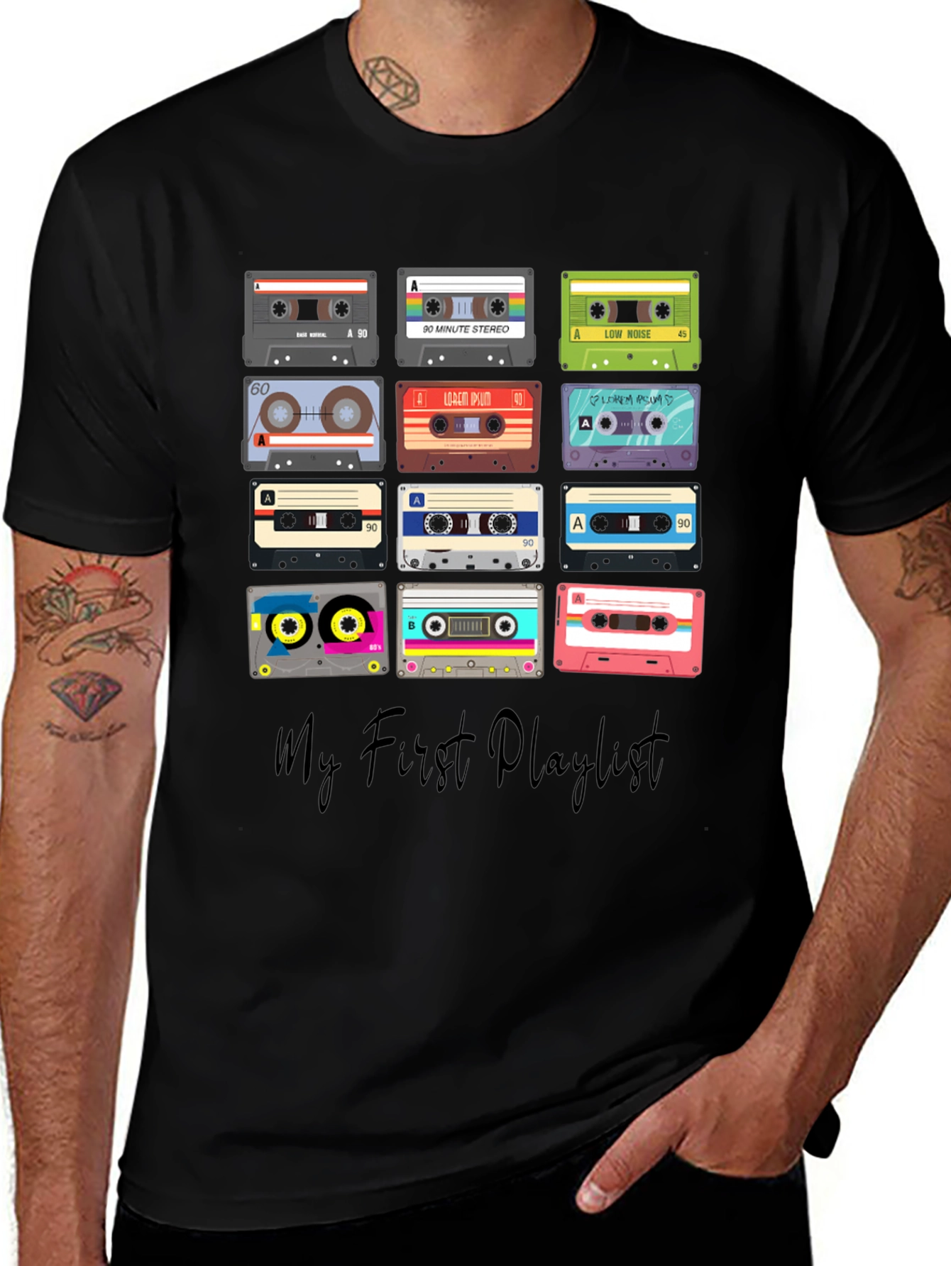 Retro Cassette Tape Playlist Graphic T-Shirt