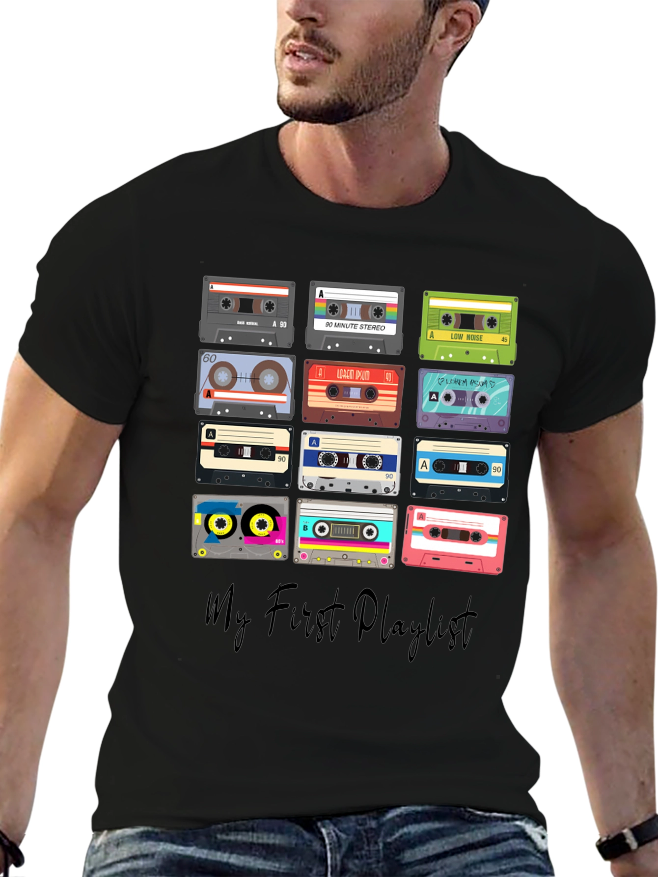 Retro Cassette Tape Playlist Graphic T-Shirt