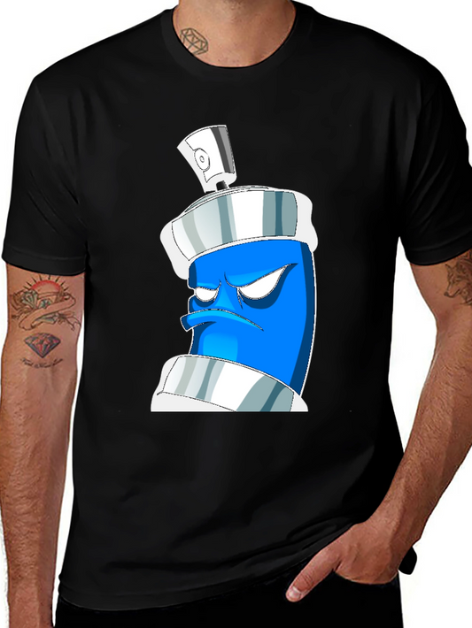 Grumpy Spray Can Graphic Tee - Black
