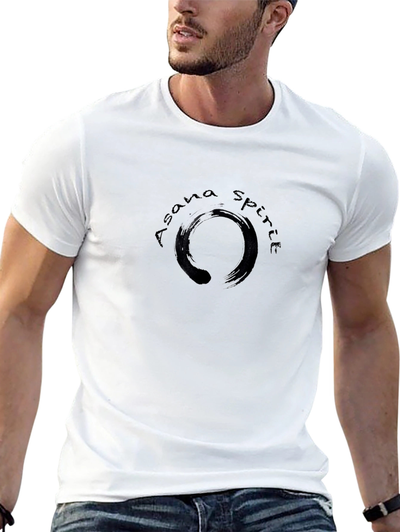 Asana Spirit Zen Circle Graphic Black T-Shirt