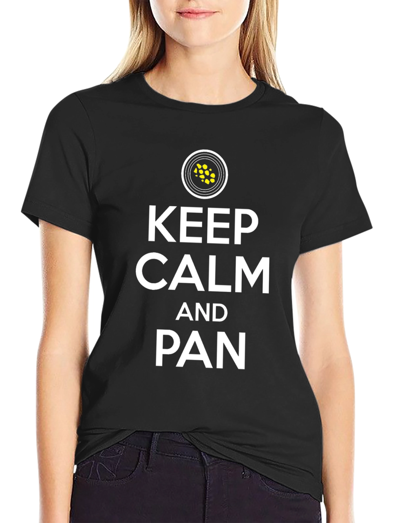 Keep Calm and Pan Black T-Shirt