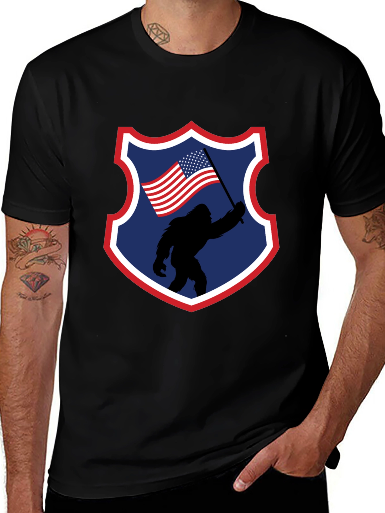 Bigfoot American Flag Graphic Tee