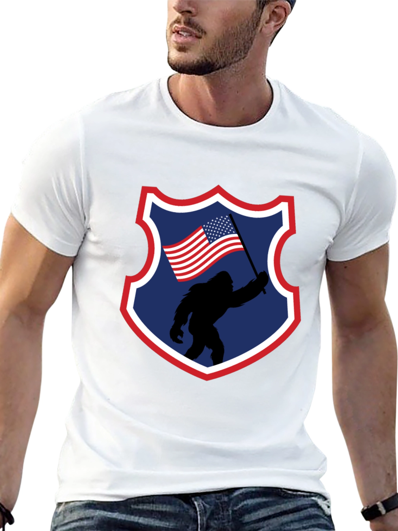 Bigfoot American Flag Graphic Tee