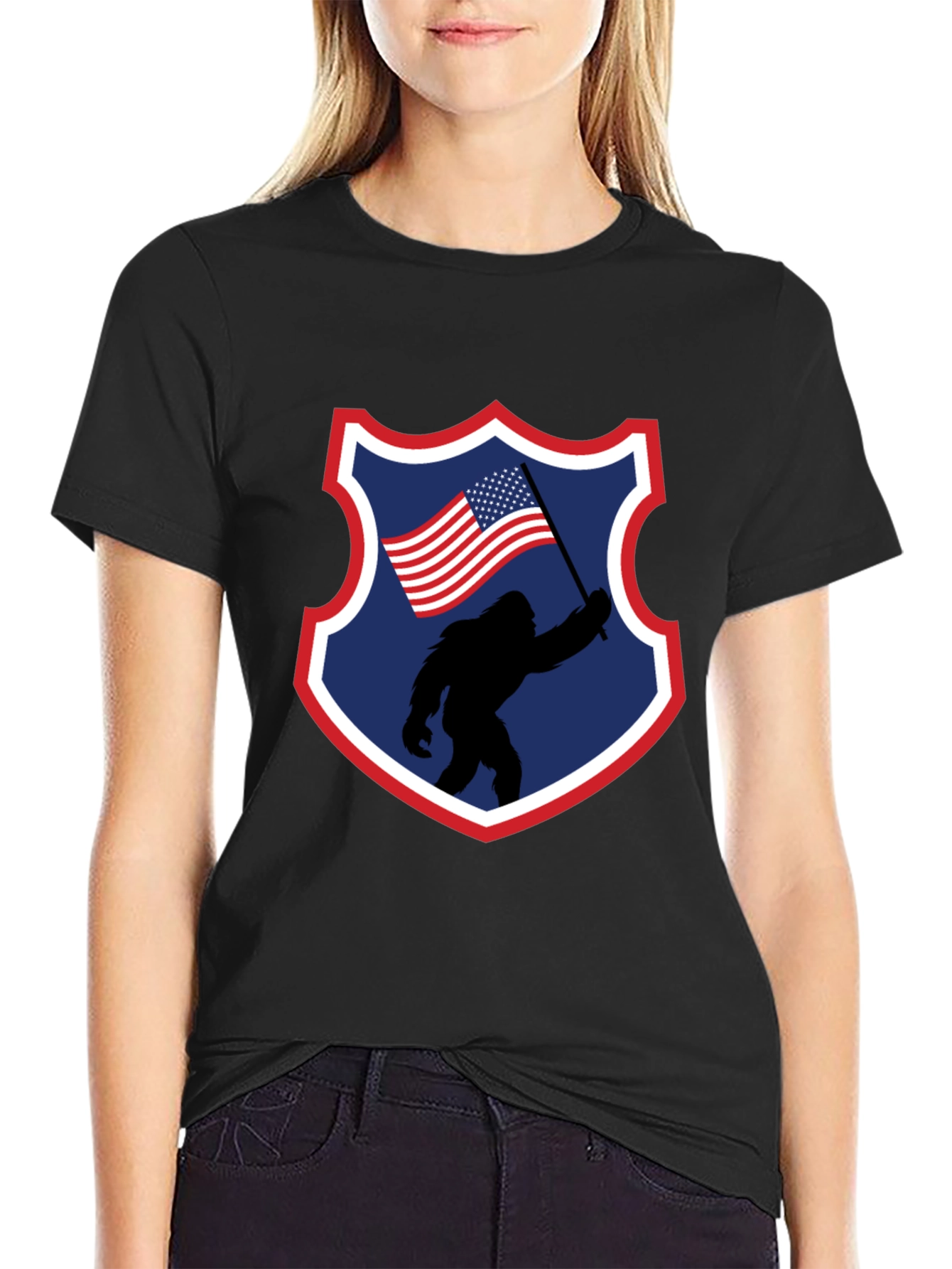 Bigfoot American Flag Graphic Tee