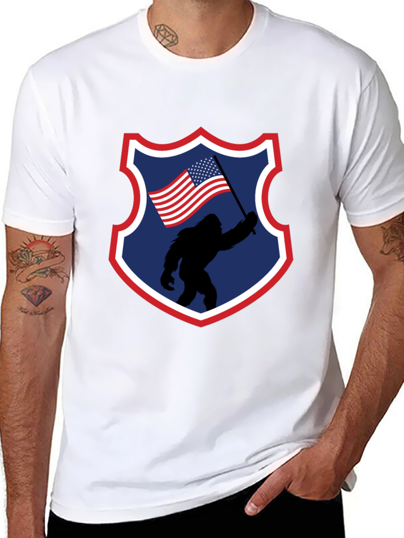 Bigfoot American Flag Graphic Tee