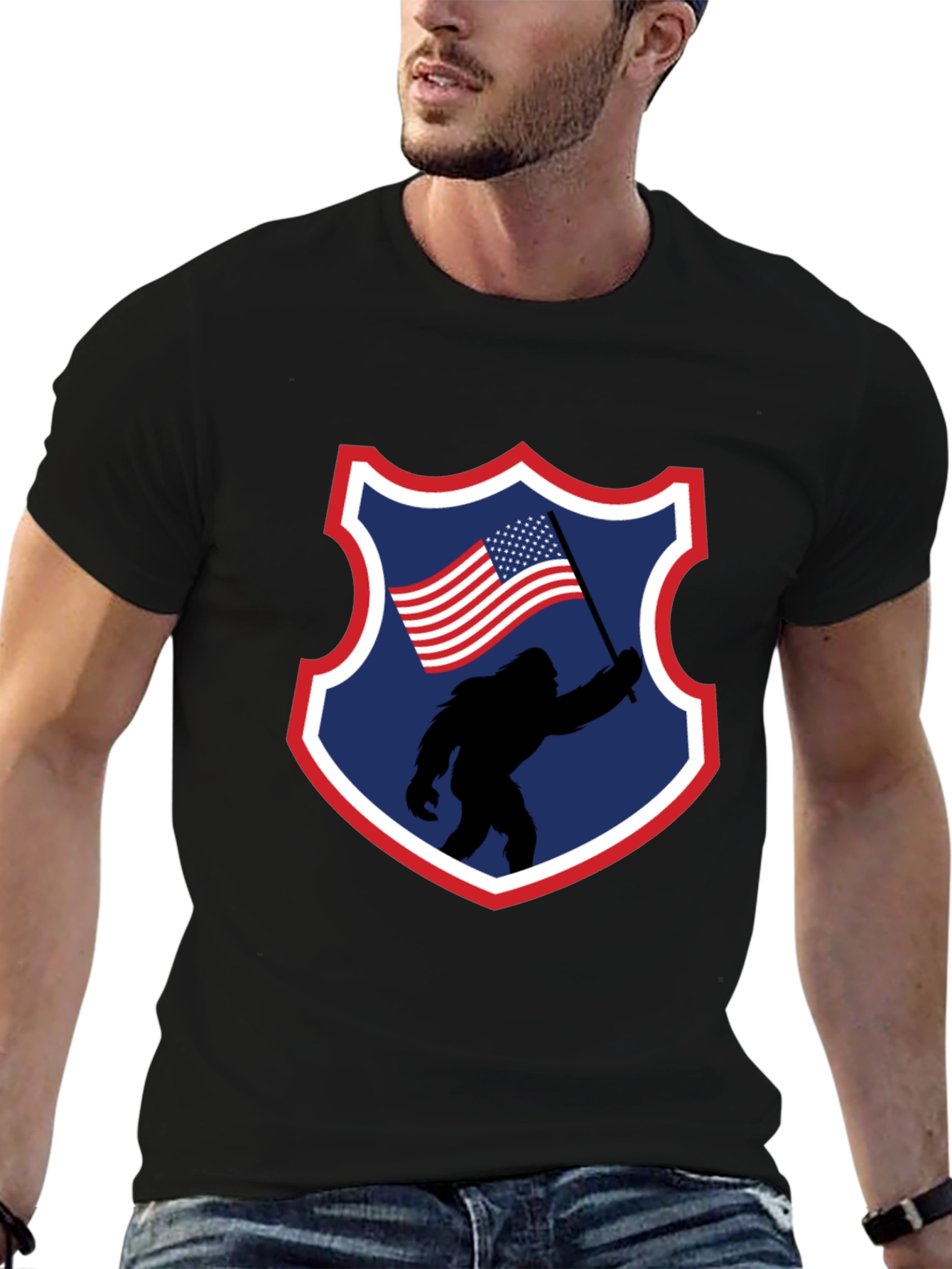 Bigfoot American Flag Graphic Tee