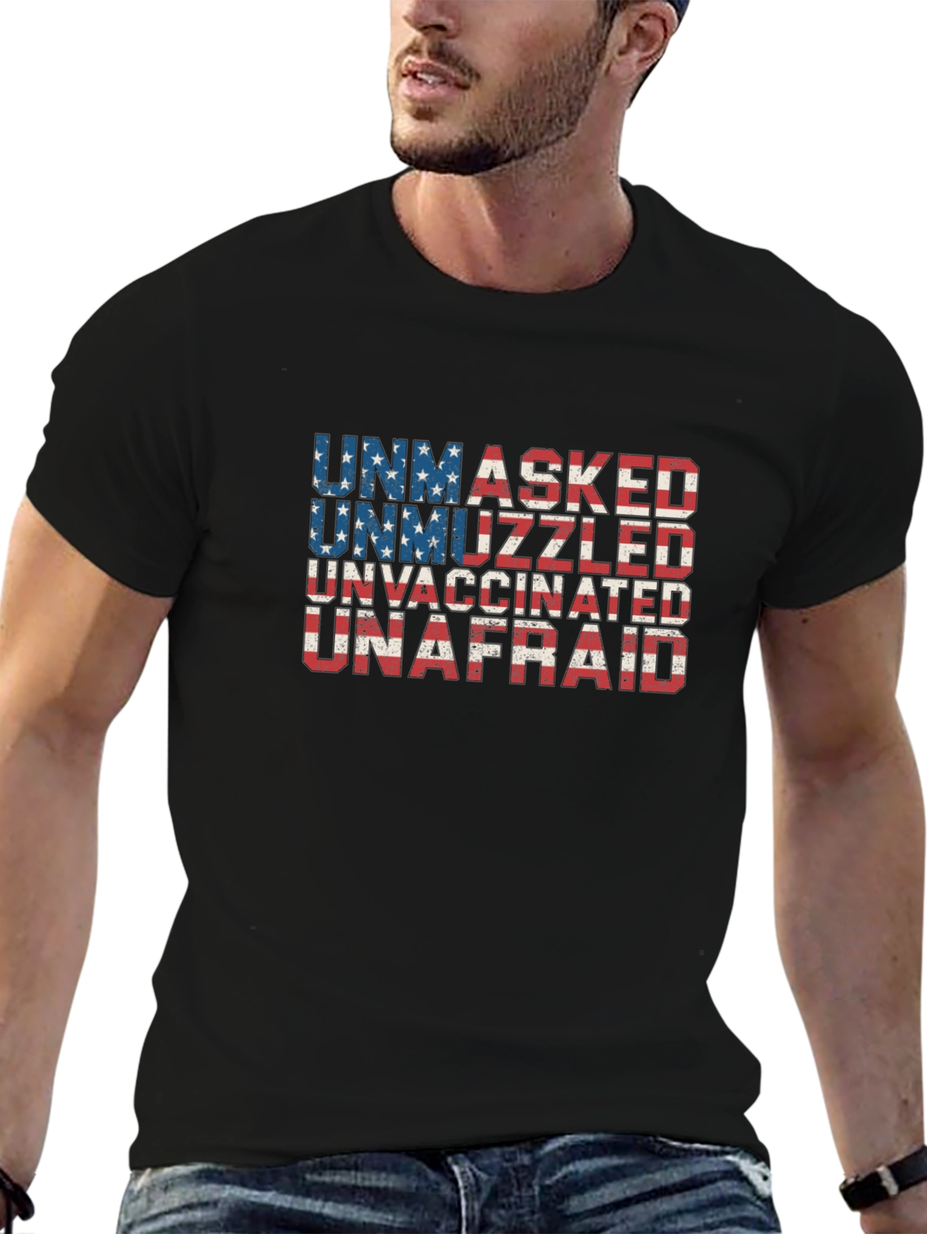 Unmasked Unmuzzled Unvaccinated Unafraid T-Shirt