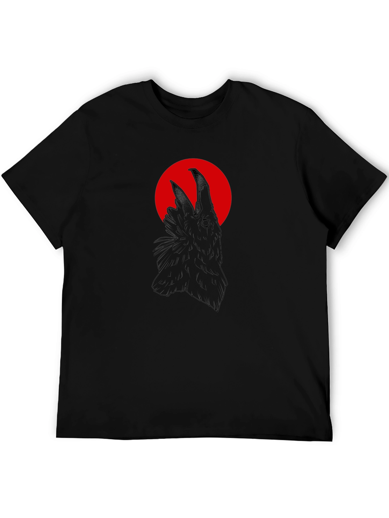 Raven Silhouette Graphic Tee - Mens Black T-Shirt