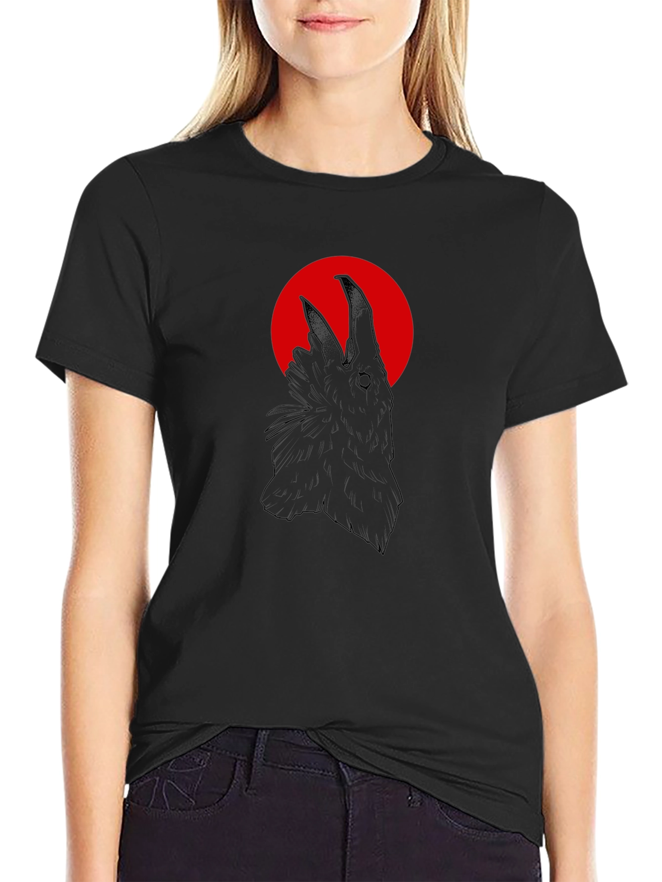 Raven Silhouette Graphic Tee - Mens Black T-Shirt