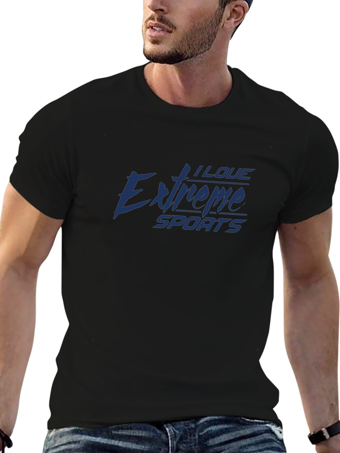 I Love Extreme Sports Black T-Shirt