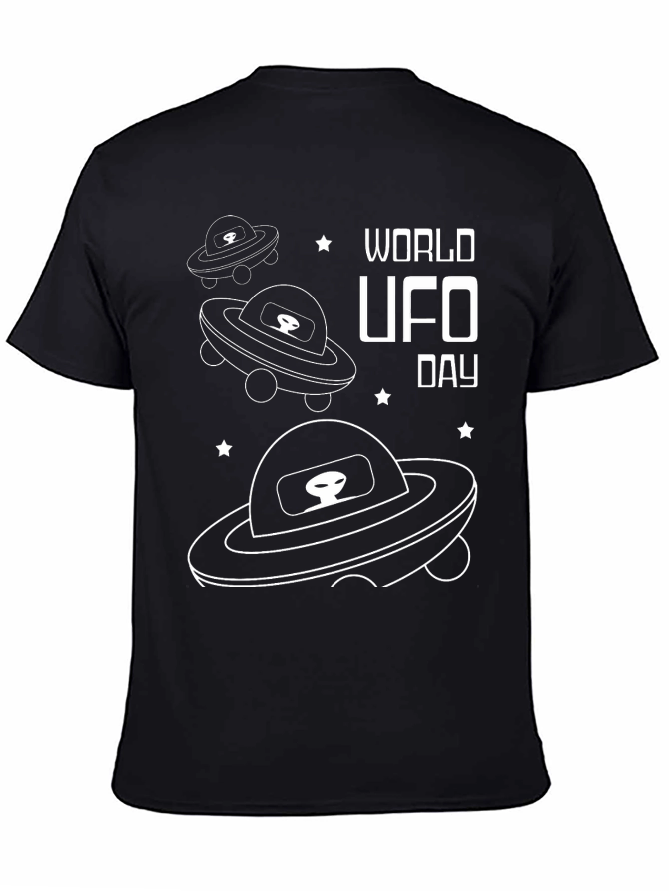 World UFO Day Black Graphic Tee