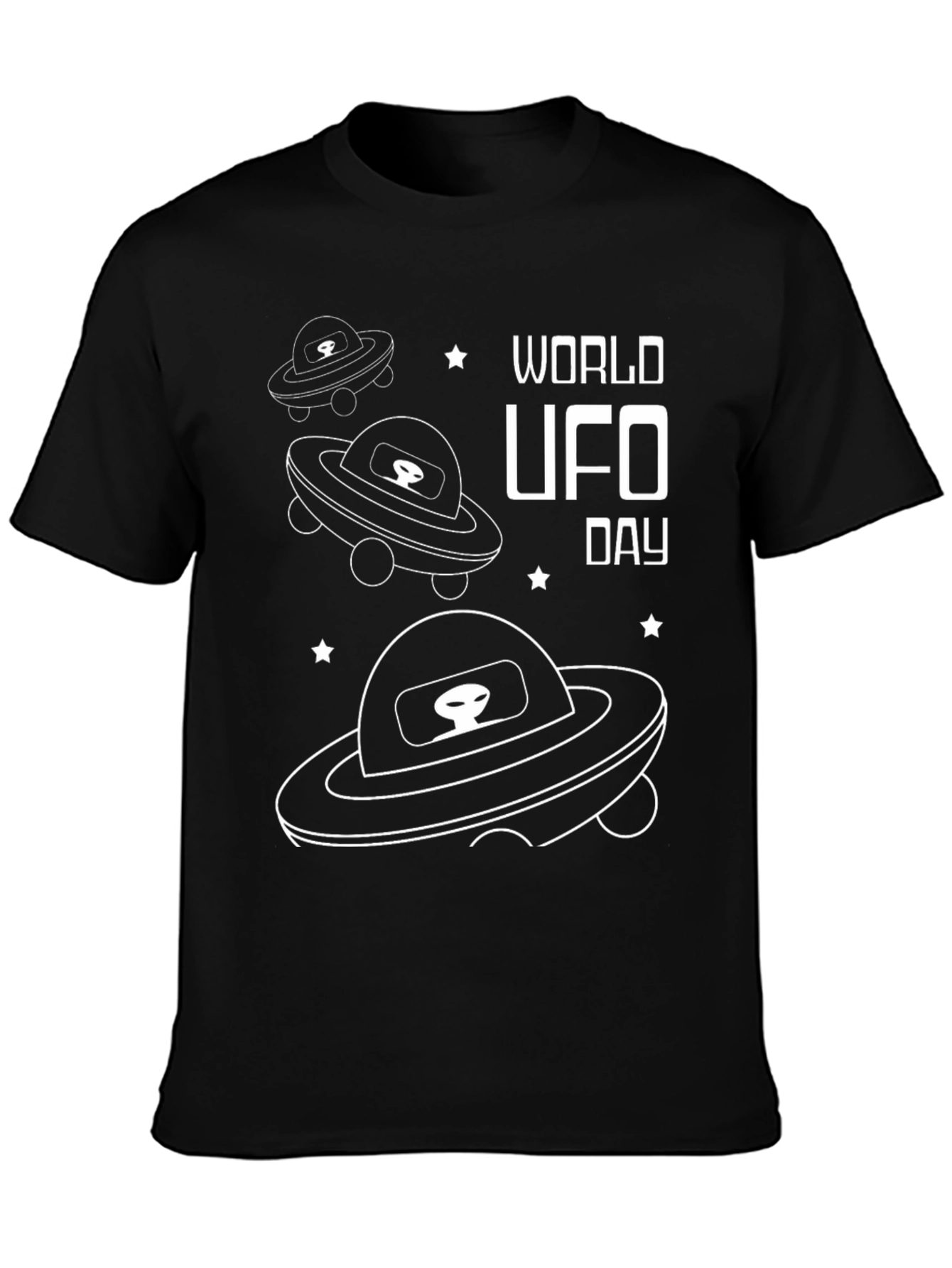 World UFO Day Black Graphic Tee