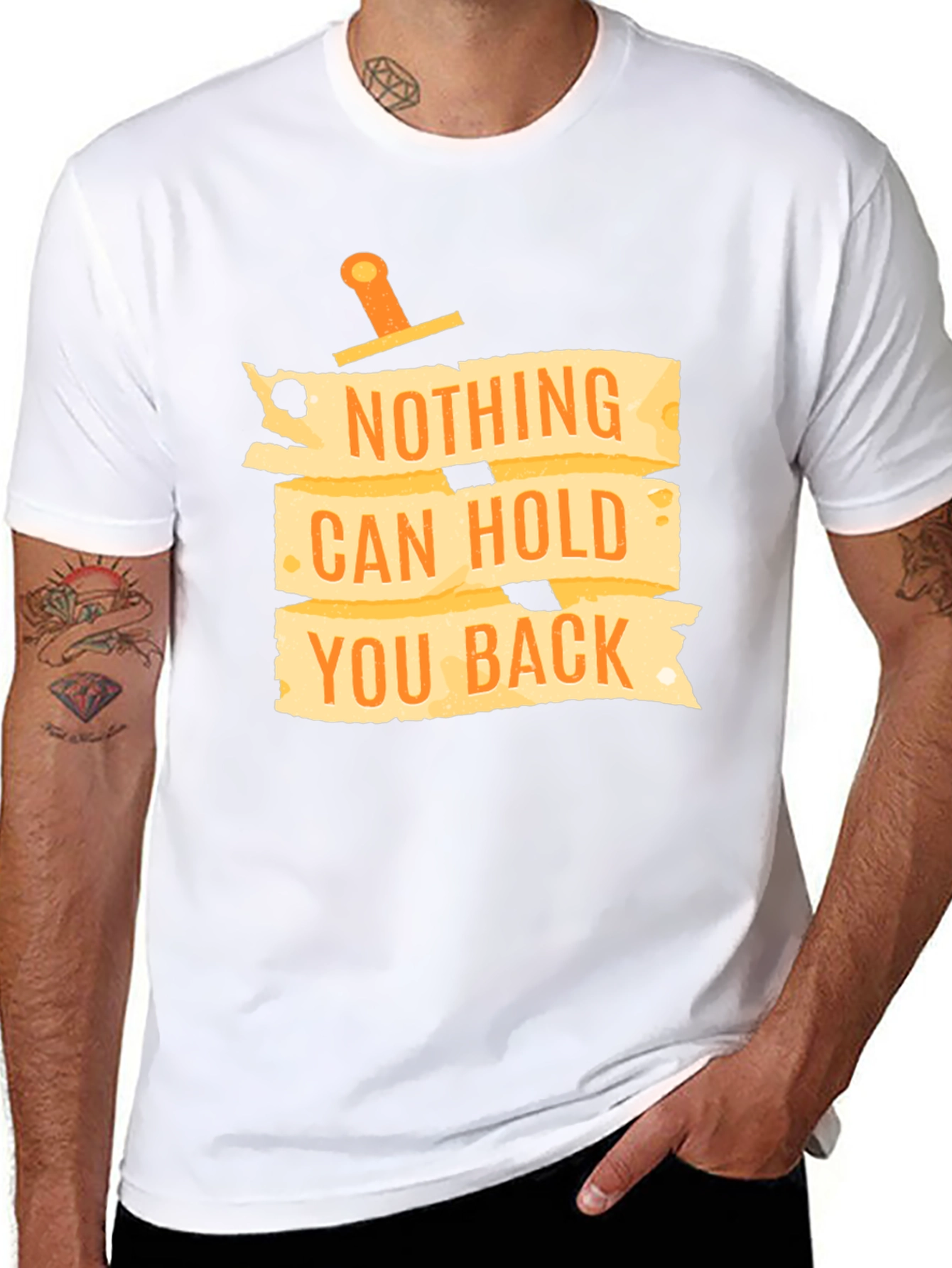 Motivational Black T-Shirt: Nothing Can Hold You Back