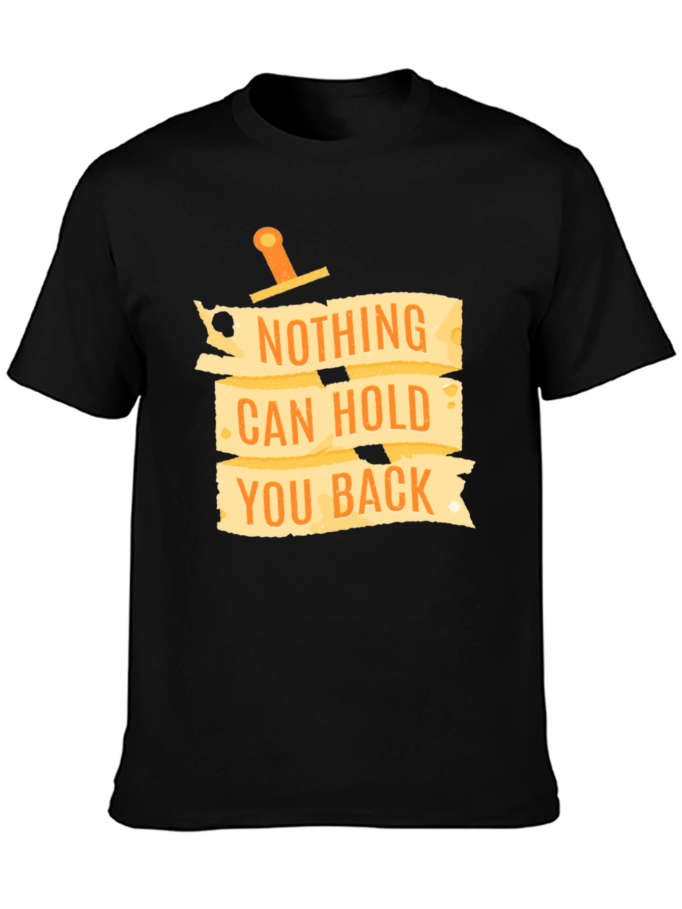 Motivational Black T-Shirt: Nothing Can Hold You Back