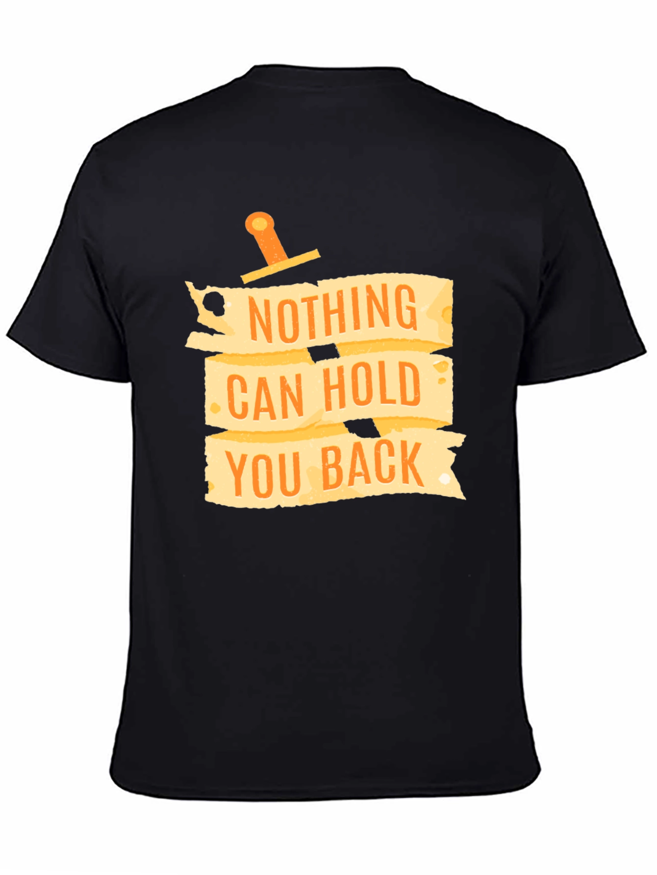 Motivational Black T-Shirt: Nothing Can Hold You Back