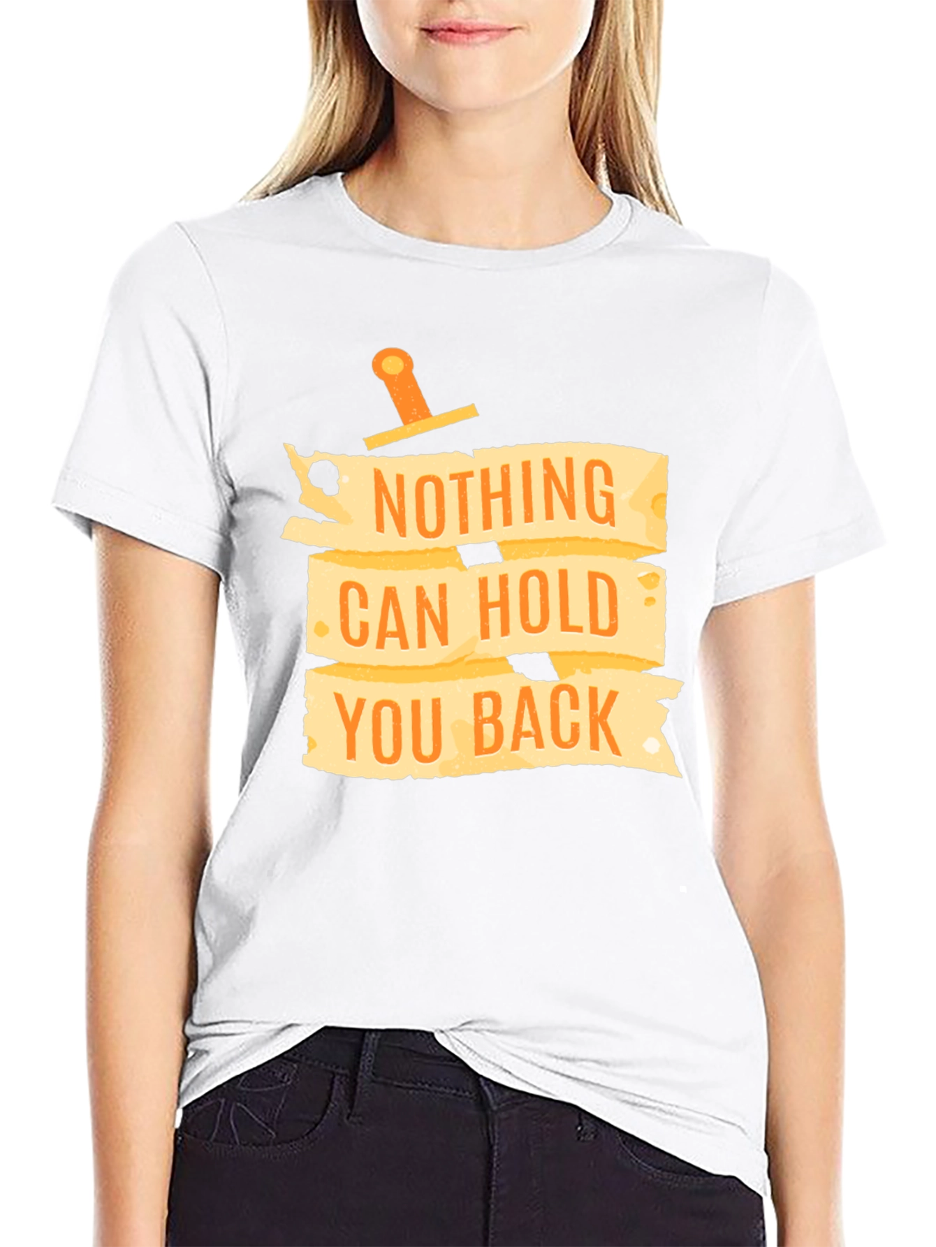 Motivational Black T-Shirt: Nothing Can Hold You Back