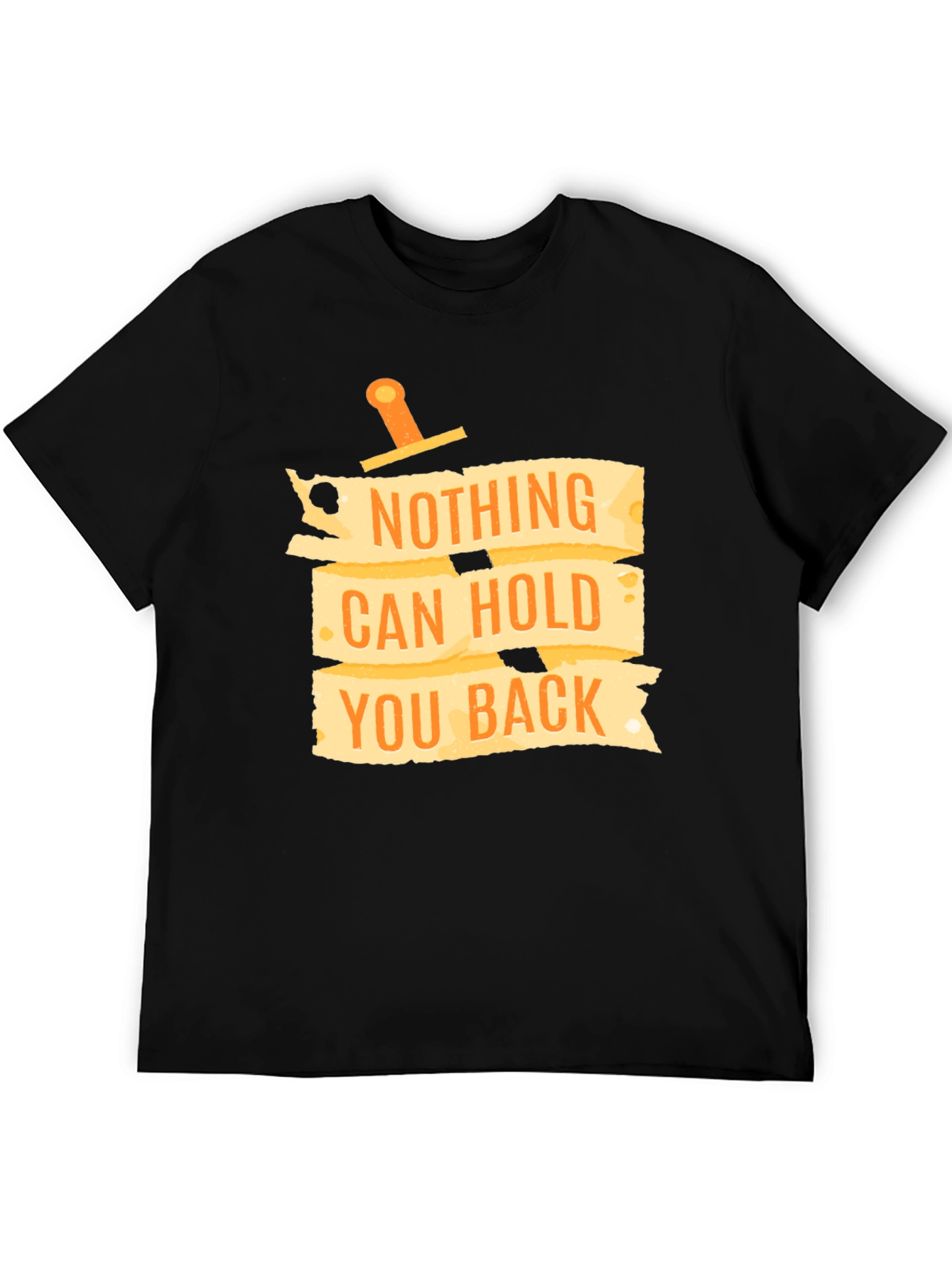 Motivational Black T-Shirt: Nothing Can Hold You Back