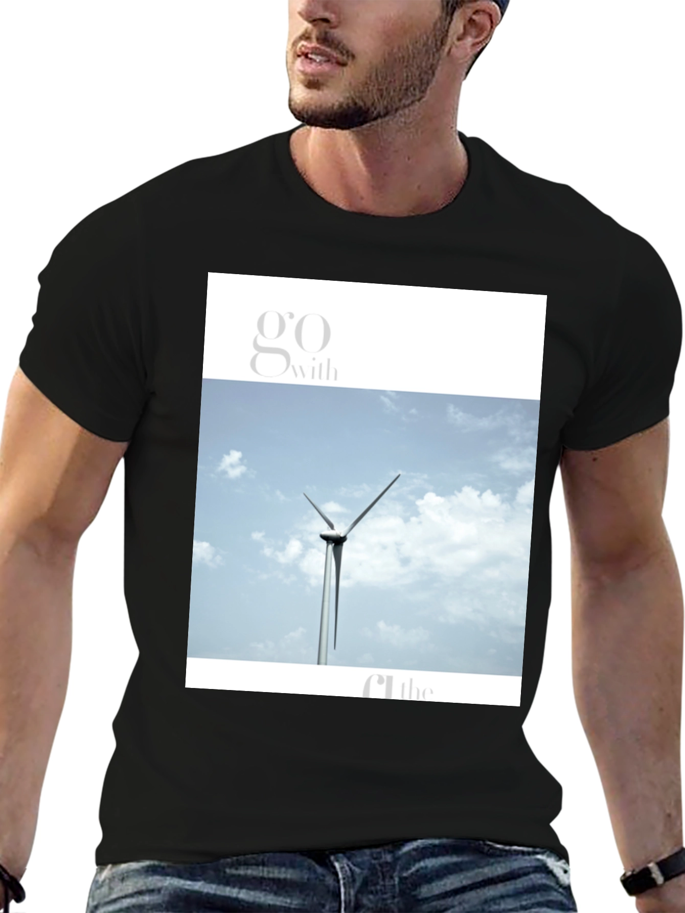 Wind Turbine Graphic Tee - Eco-Friendly Design
