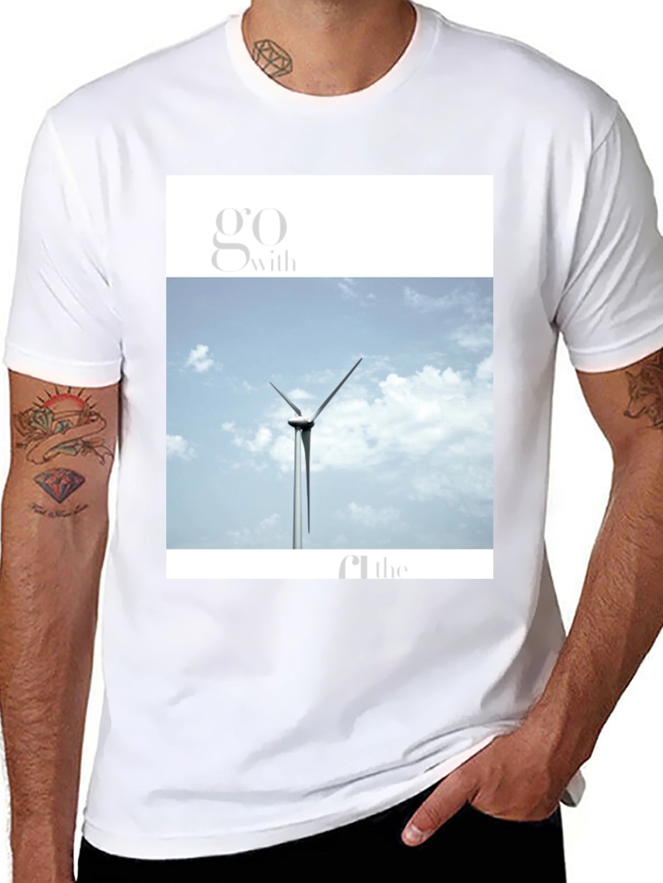 Wind Turbine Graphic Tee - Eco-Friendly Design