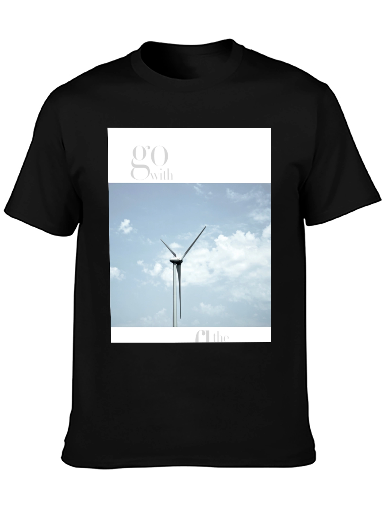 Wind Turbine Graphic Tee - Eco-Friendly Design
