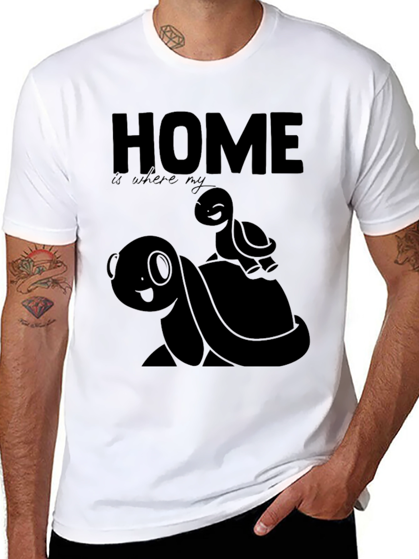 Home Turtle Graphic Tee - Mens Black T-Shirt