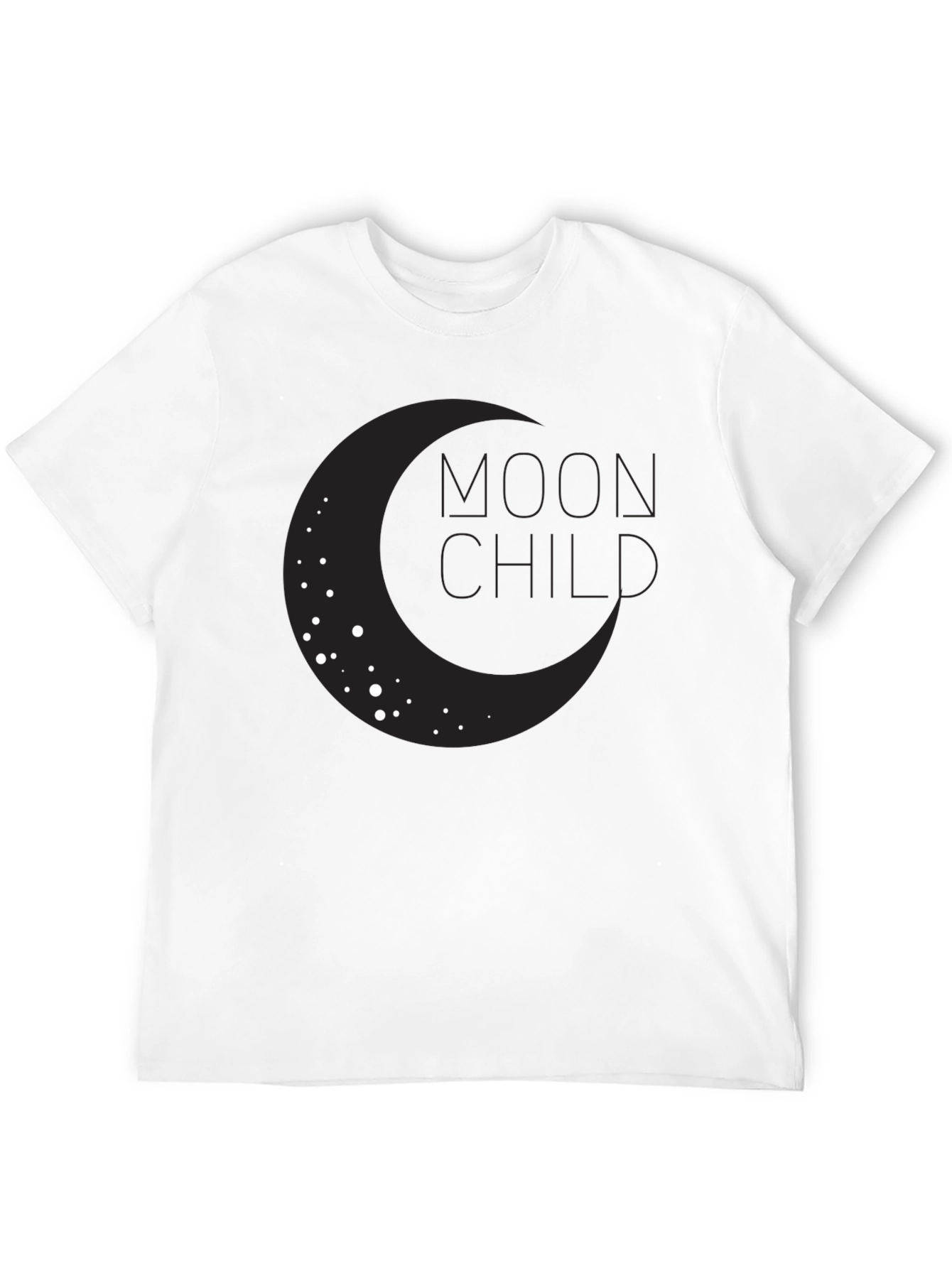 Moon Child Graphic Tee - Black Cotton T-Shirt