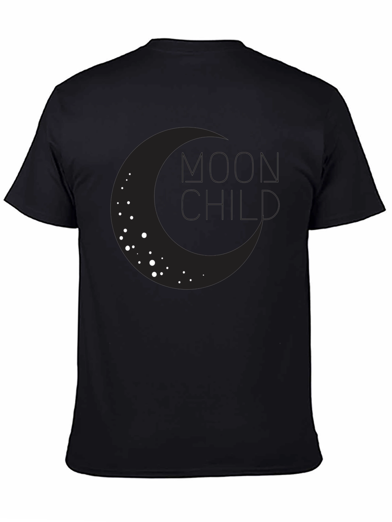 Moon Child Graphic Tee - Black Cotton T-Shirt
