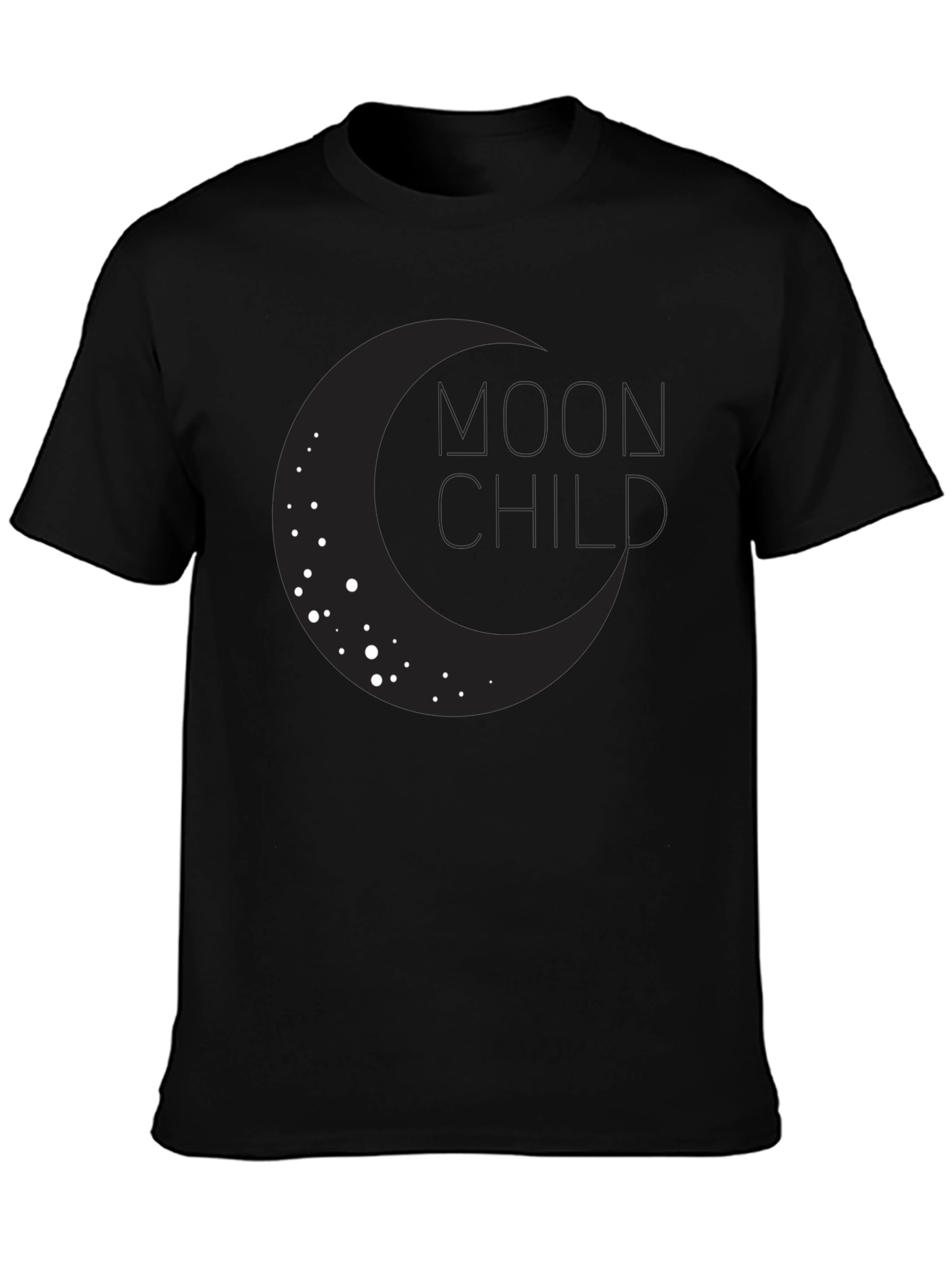 Moon Child Graphic Tee - Black Cotton T-Shirt