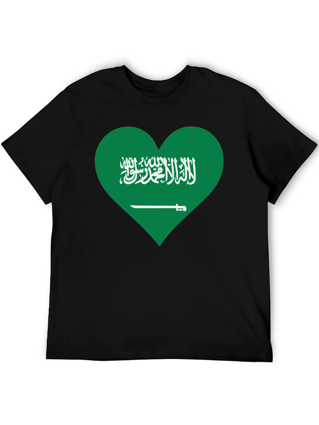 Saudi Arabia Flag Heart Graphic T-Shirt
